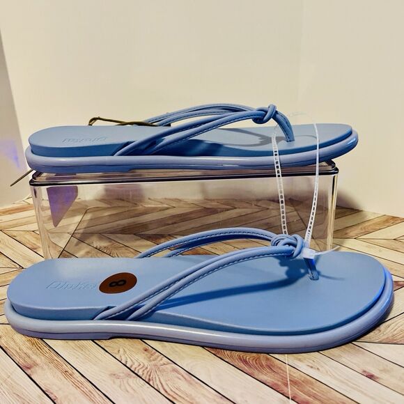 OluKai Aka Flip Flop Sandals Cloud Blue Women's 8 Beach Comfort Strappy Pool - Picture 2 of 8